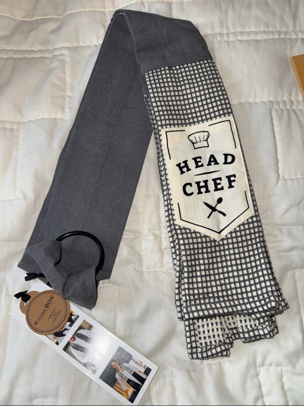Demdaco Gray Head Chef Men's Kitchen towel scarf